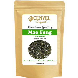 CENVEL® Authentic Loose Leaf Mao Feng Green Tea | Chinese Pure 100% Natural Green Tea | Rich in Antioxidants | Delicate in Taste | Eco-Friendly Packaging | Zero Plastic (125g)